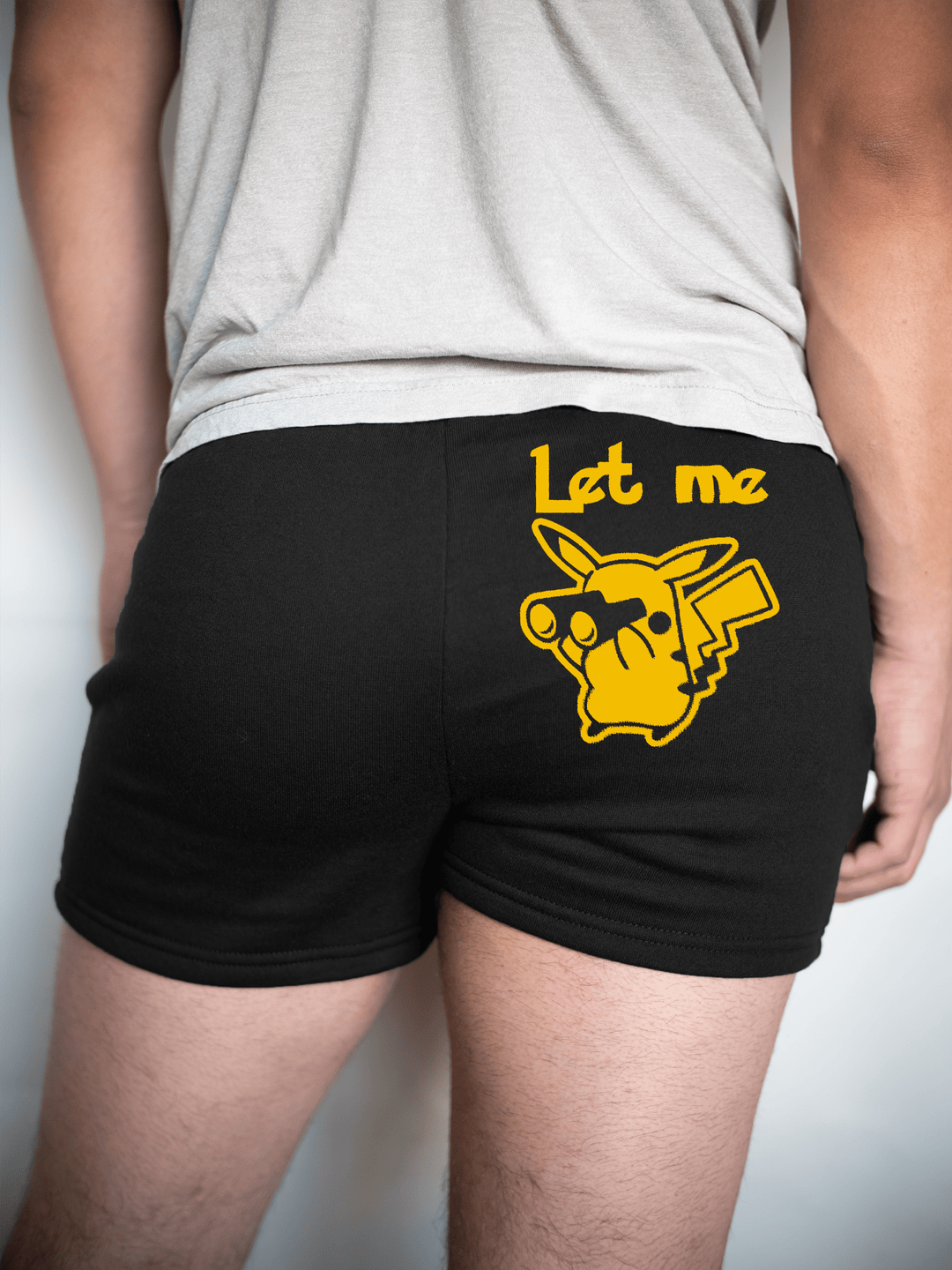 PixelThat Shorts S / Black / Back Let Me Peek-At-Chu Sweatshorts v2