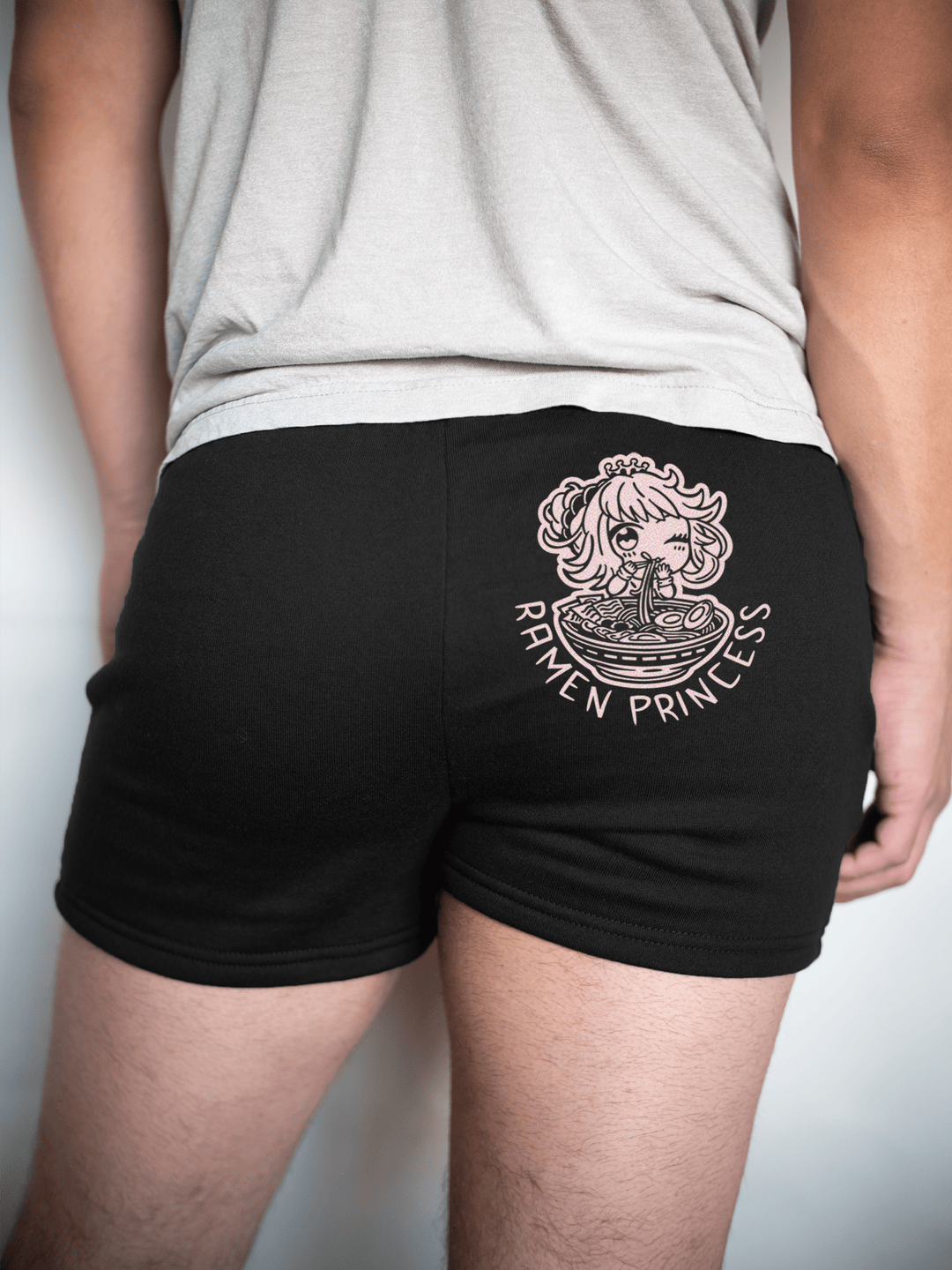 PixelThat Shorts S / Black / Back Ramen Princess Sweatshorts v2
