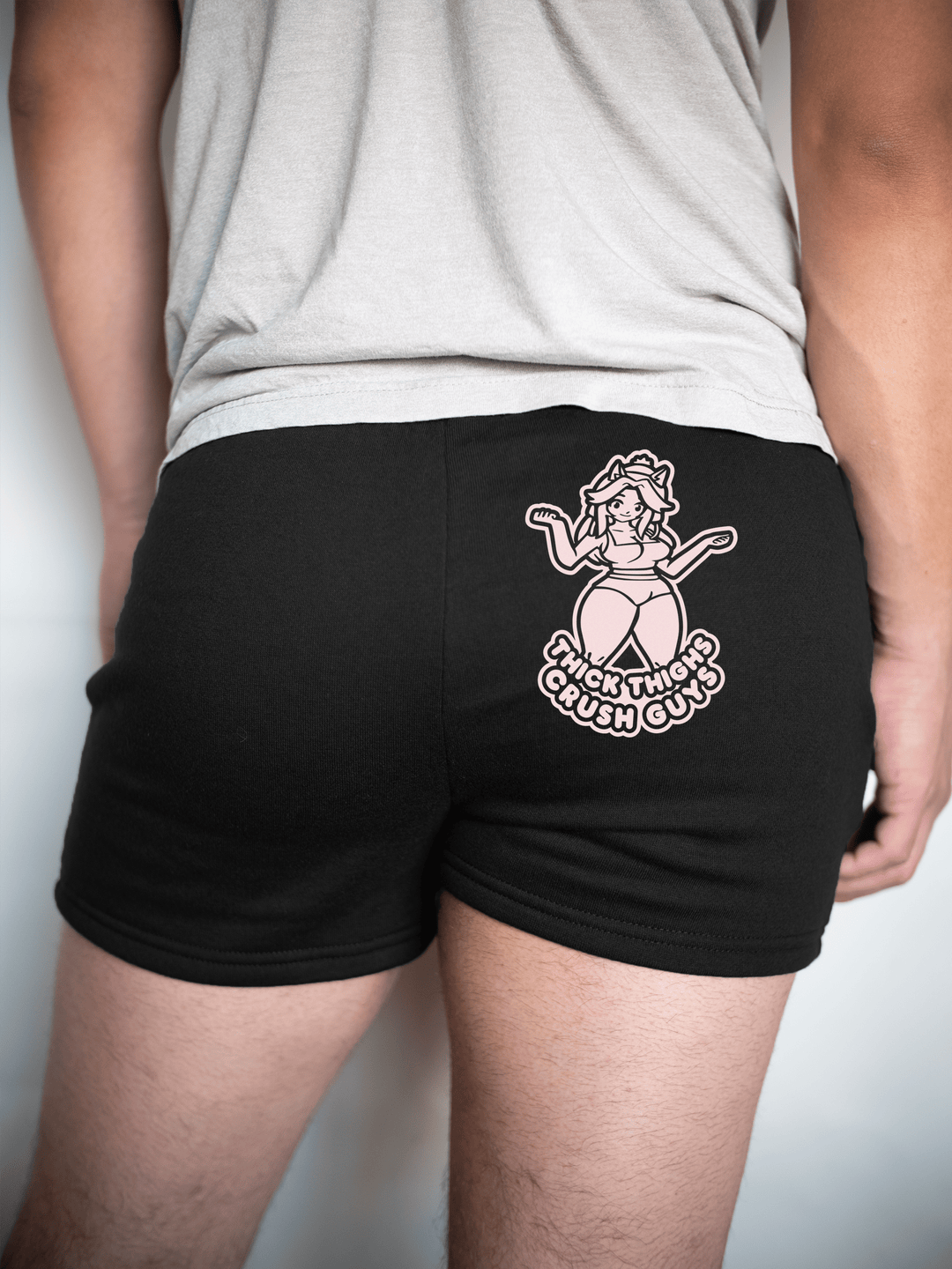 PixelThat Shorts S / Black / Back Thick Thighs Crush Guys Sweatshorts v2