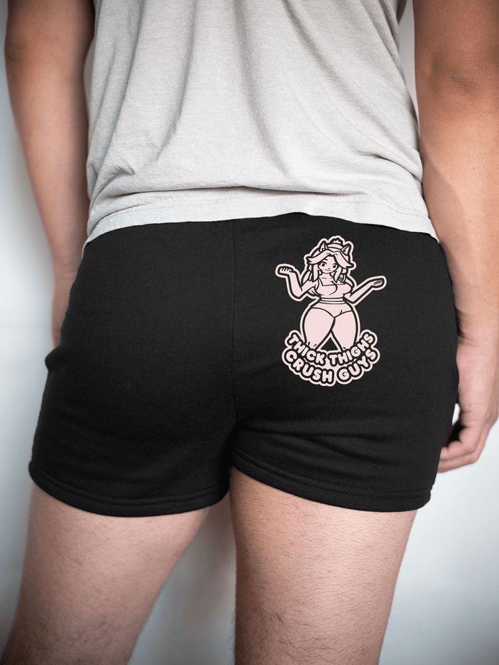 PixelThat Shorts S / Black / Back Thick Thighs Crush Guys Sweatshorts v2