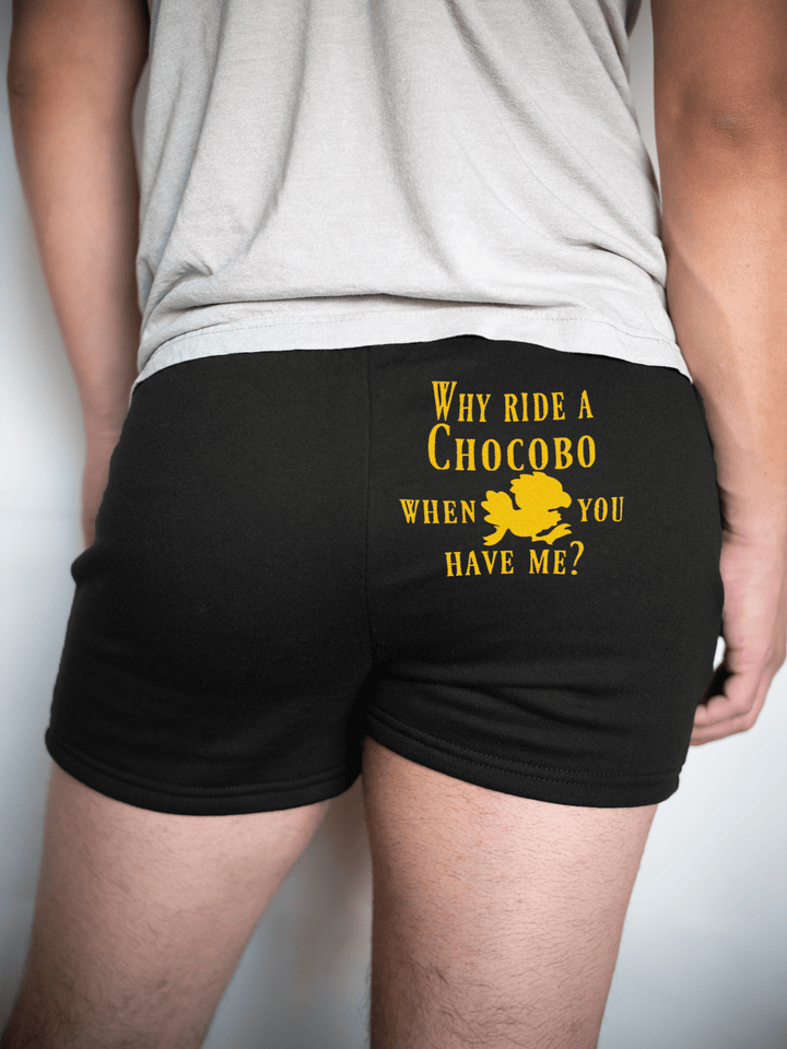 PixelThat Shorts S / Black / Back Why Ride A Chocobo Sweatshorts v2