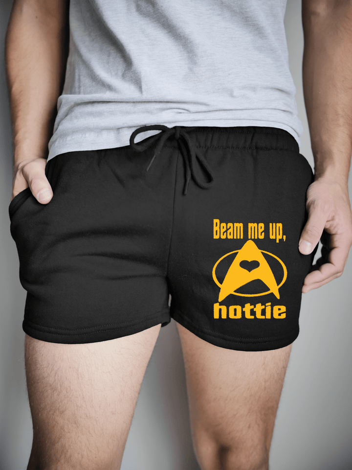 PixelThat Shorts S / Black / Front Beam Me Up Hottie Sweatshorts v2