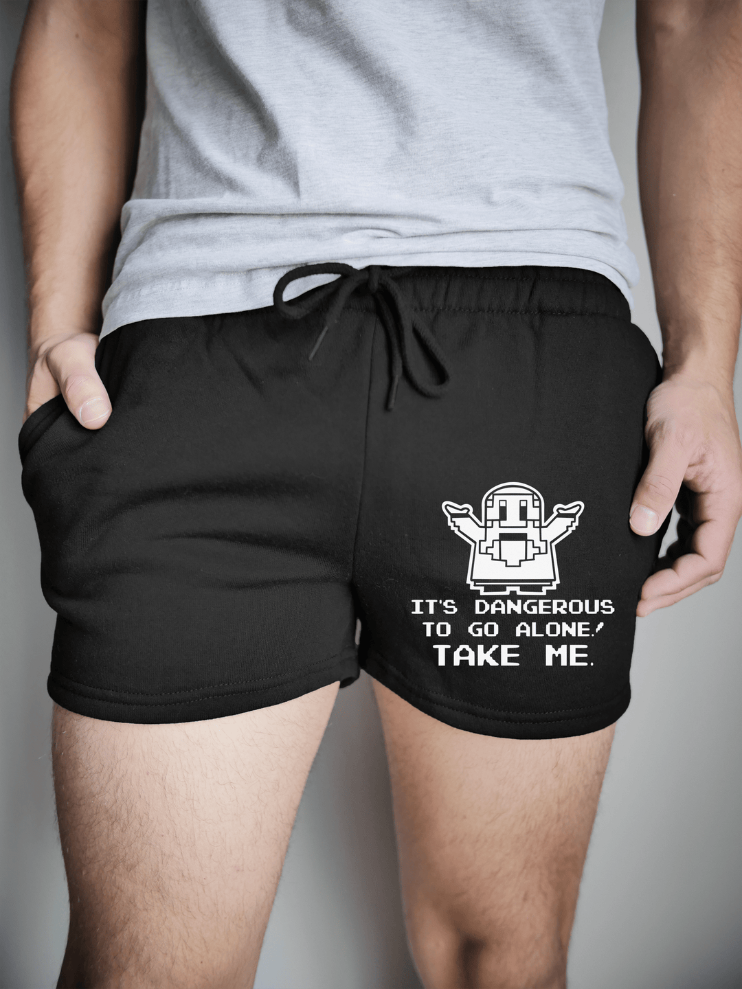 PixelThat Shorts S / Black / Front It's Dangerous To Go Alone v2
