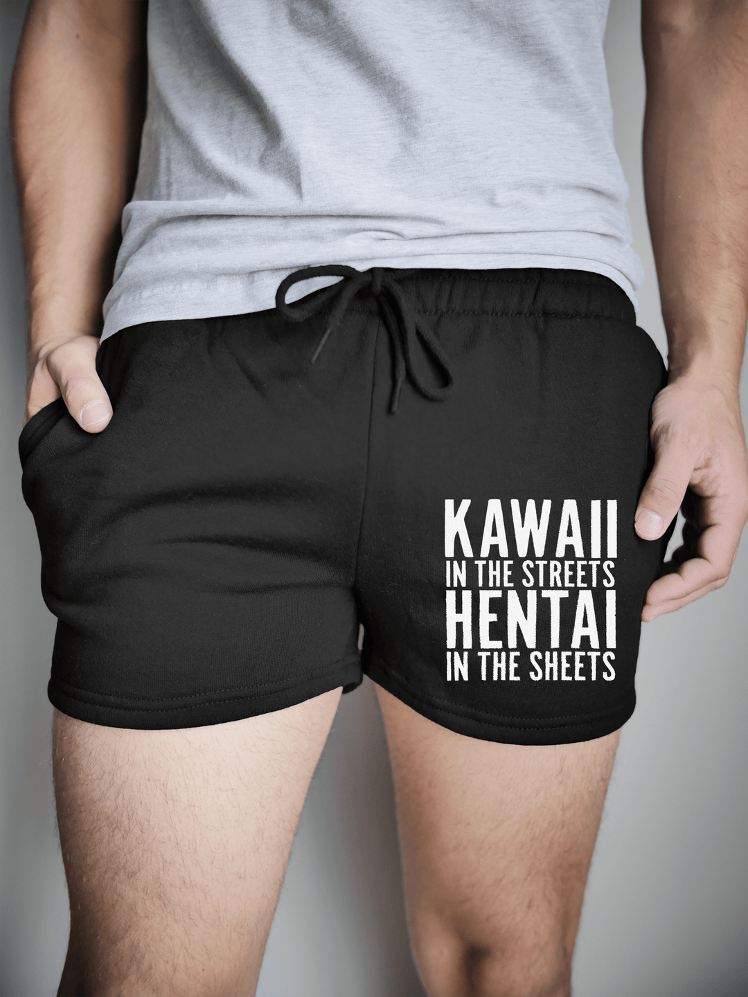PixelThat Shorts S / Black / Front Kawaii in the Streets Hentai in the Sheets v2