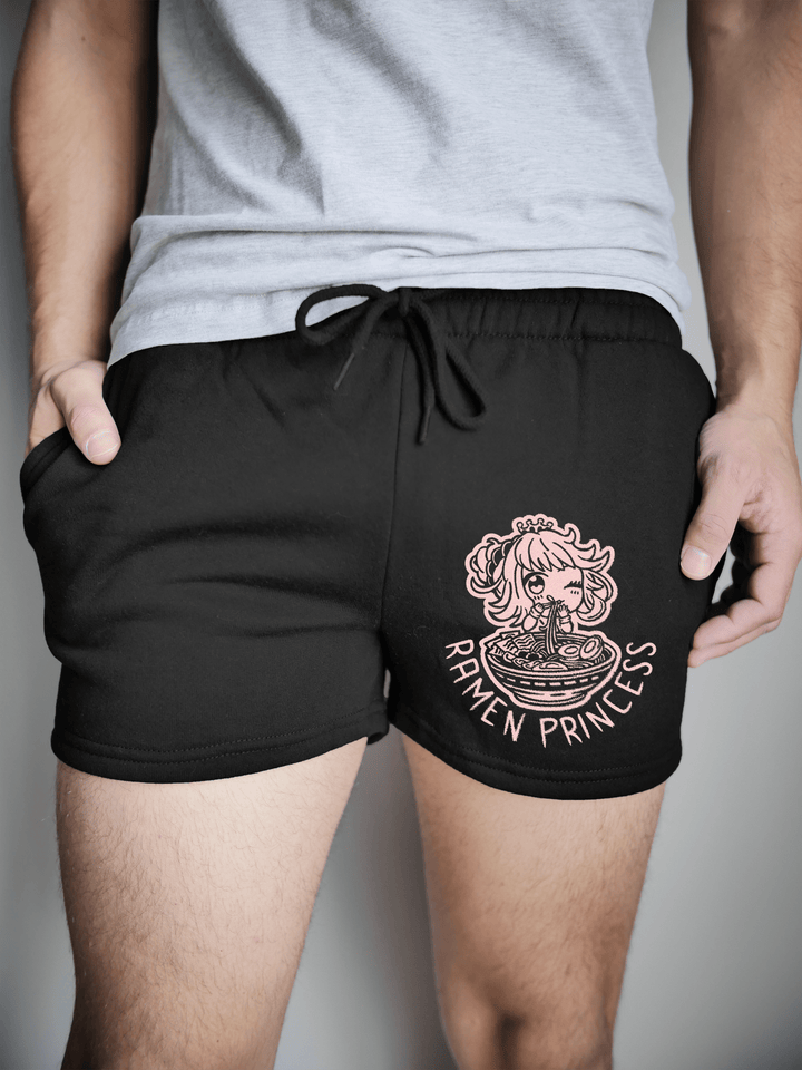 PixelThat Shorts S / Black / Front Ramen Princess Sweatshorts v2