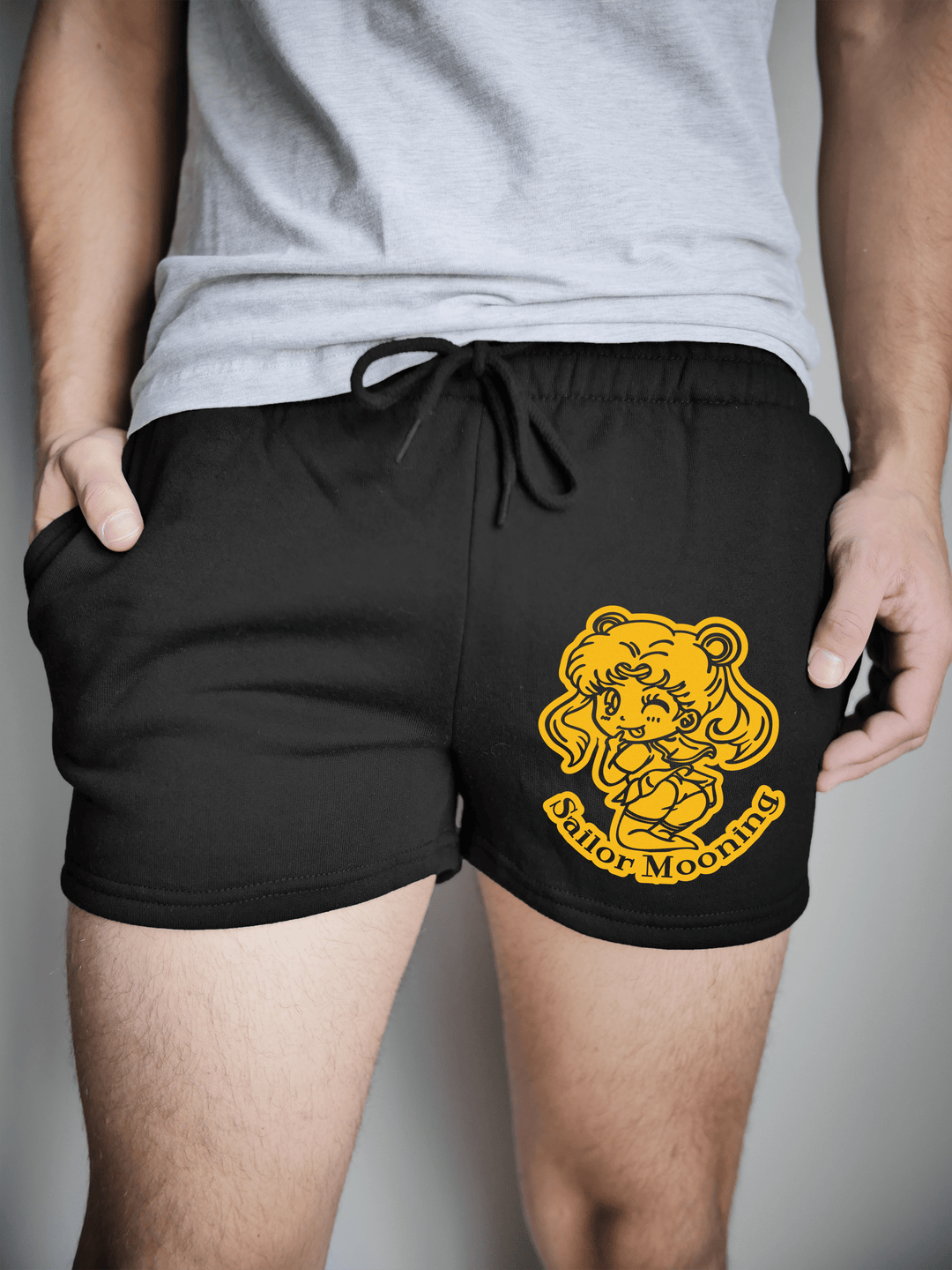 PixelThat Shorts S / Black / Front Sailor Mooning Sweatshorts v2