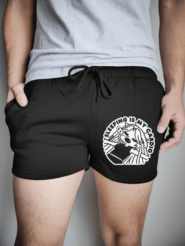 PixelThat Shorts S / Black / Front Sleeping is my Cardio Sweatshorts v2