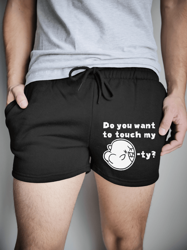 PixelThat Shorts S / Black / Front Touch my Boo-ty Sweatshorts v2