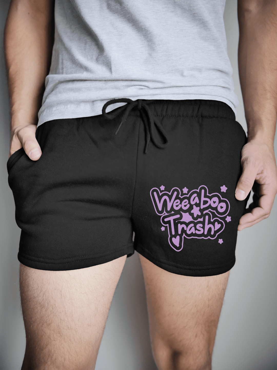 PixelThat Shorts S / Black / Front Weeaboo Trash Sweatshorts v2