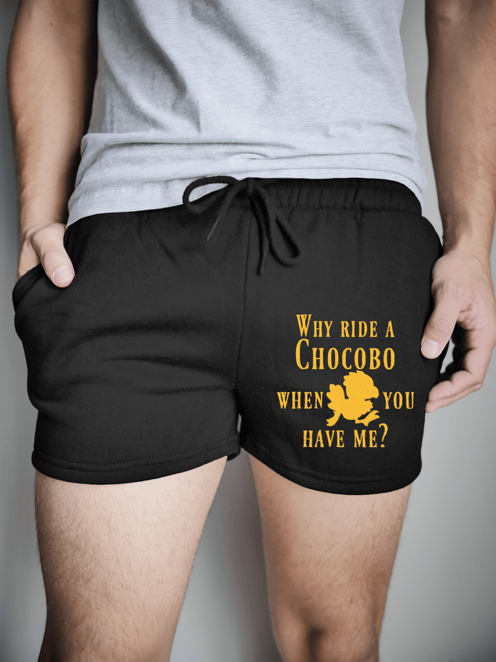 PixelThat Shorts S / Black / Front Why Ride A Chocobo Sweatshorts v2