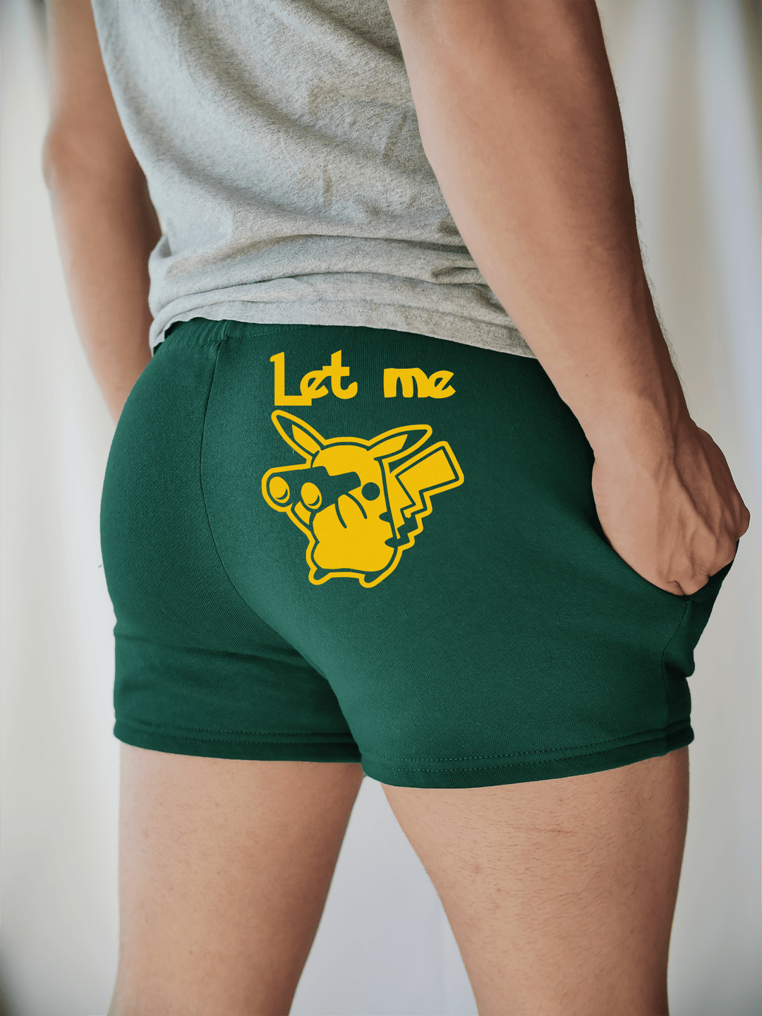 PixelThat Shorts S / Emerald / Back Let Me Peek-At-Chu Sweatshorts v2