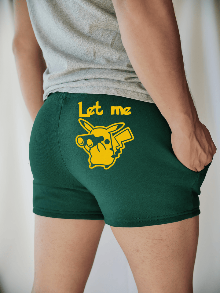 PixelThat Shorts S / Emerald / Back Let Me Peek-At-Chu Sweatshorts v2