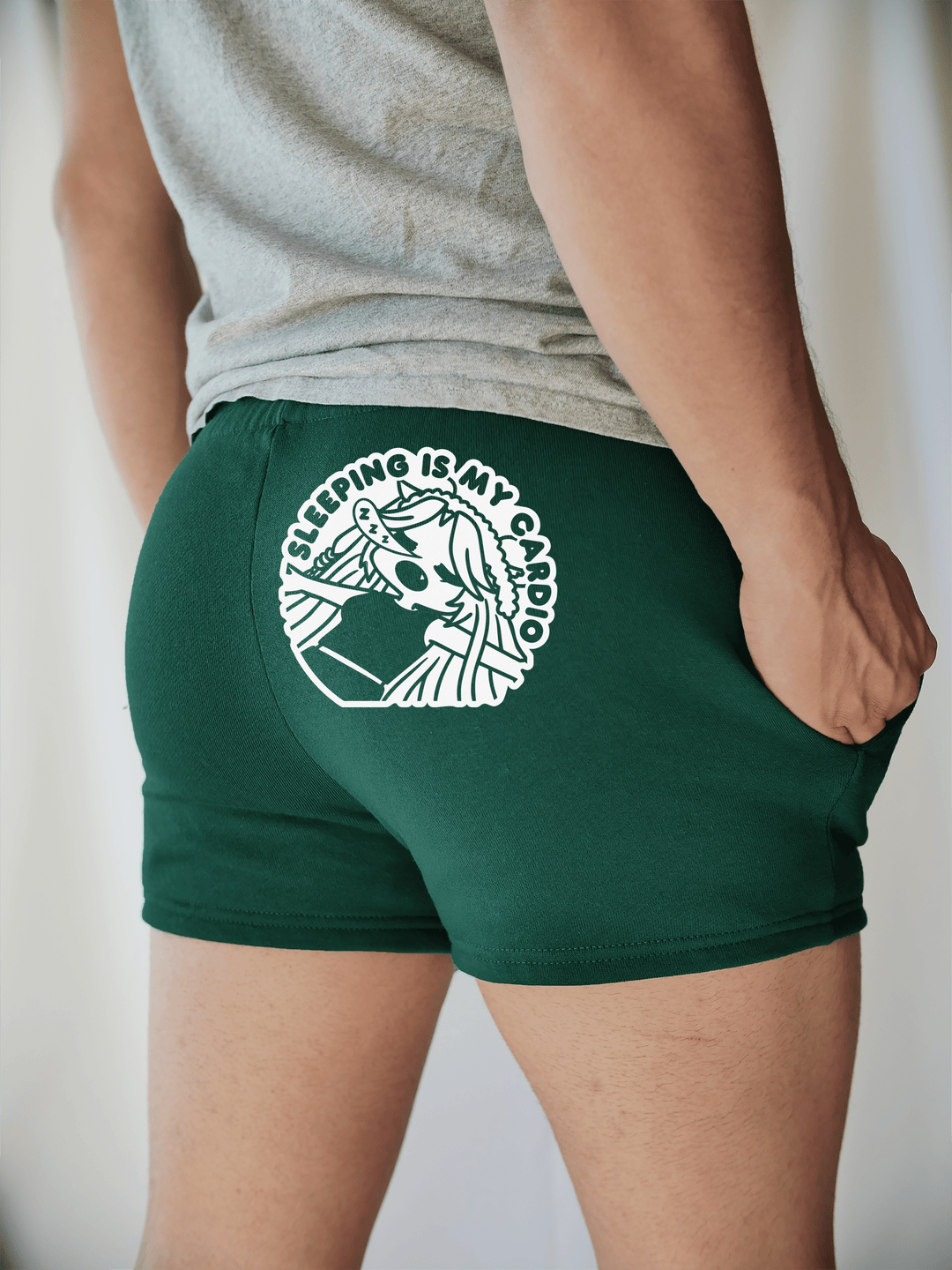 PixelThat Shorts S / Emerald / Back Sleeping is my Cardio Sweatshorts v2