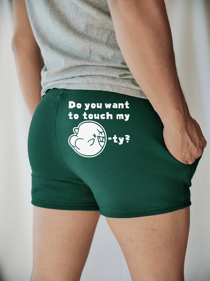 PixelThat Shorts S / Emerald / Back Touch my Boo-ty Sweatshorts v2