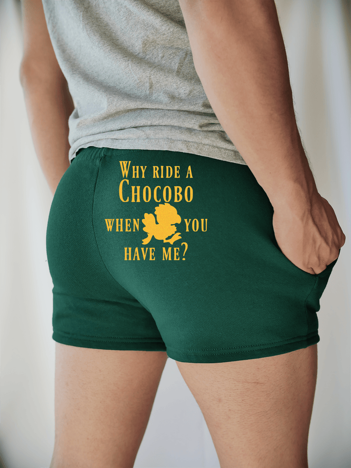PixelThat Shorts S / Emerald / Back Why Ride A Chocobo Sweatshorts v2
