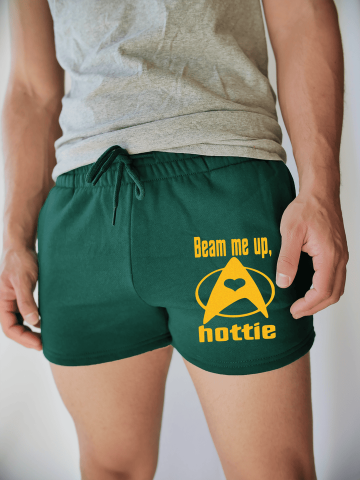 PixelThat Shorts S / Emerald / Front Beam Me Up Hottie Sweatshorts v2