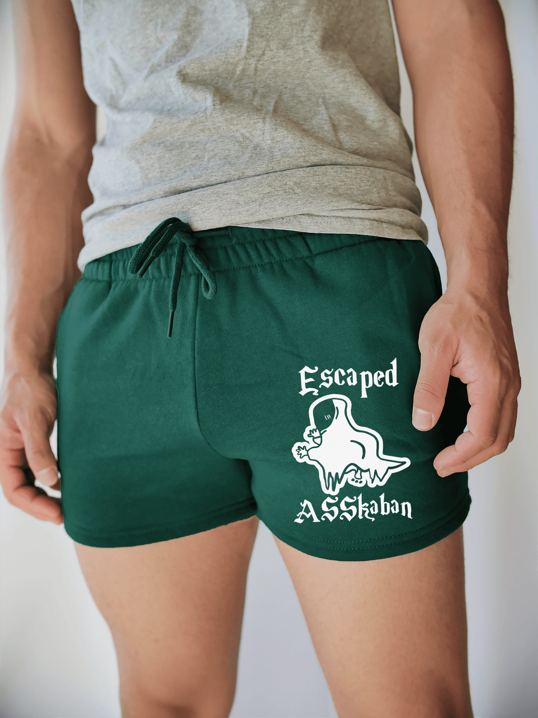 PixelThat Shorts S / Emerald / Front Escaped Asskaban v2