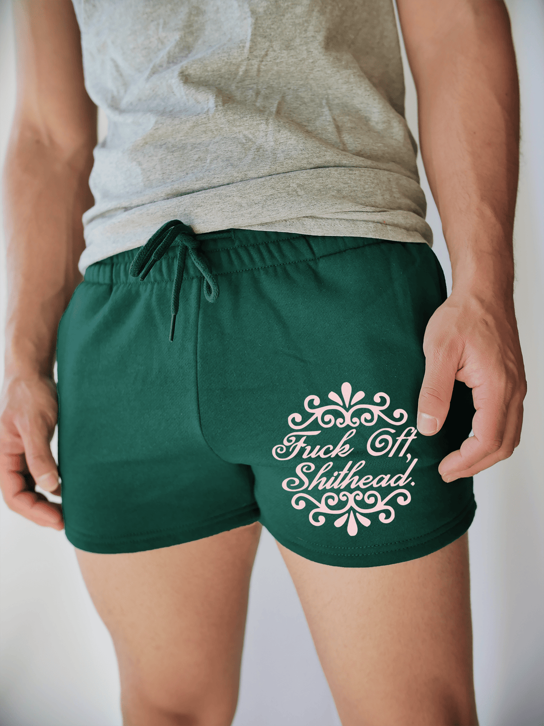 PixelThat Shorts S / Emerald / Front F**k Off Sh*thead Sweatshorts v2