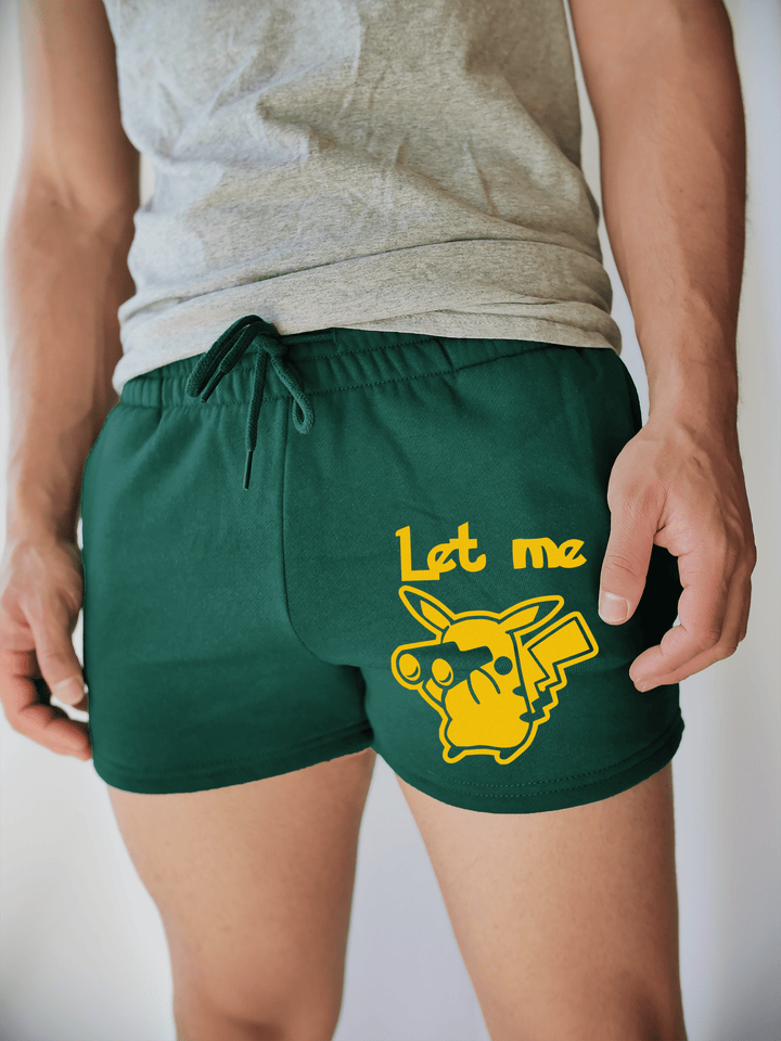 PixelThat Shorts S / Emerald / Front Let Me Peek-At-Chu Sweatshorts v2