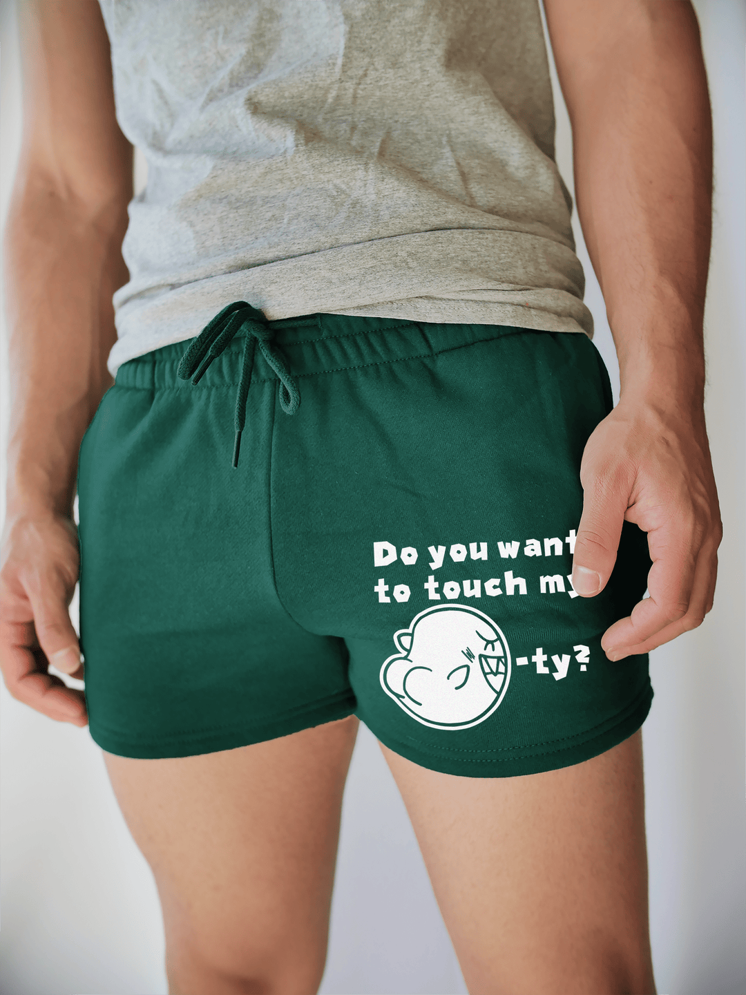 PixelThat Shorts S / Emerald / Front Touch my Boo-ty Sweatshorts v2