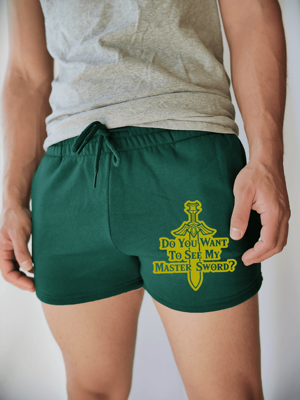 PixelThat Shorts S / Emerald / Front Want To See My Master Sword? v2