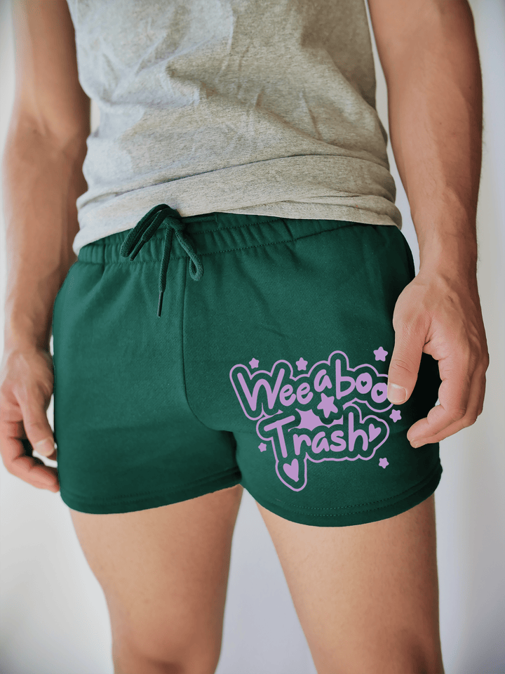 PixelThat Shorts S / Emerald / Front Weeaboo Trash Sweatshorts v2