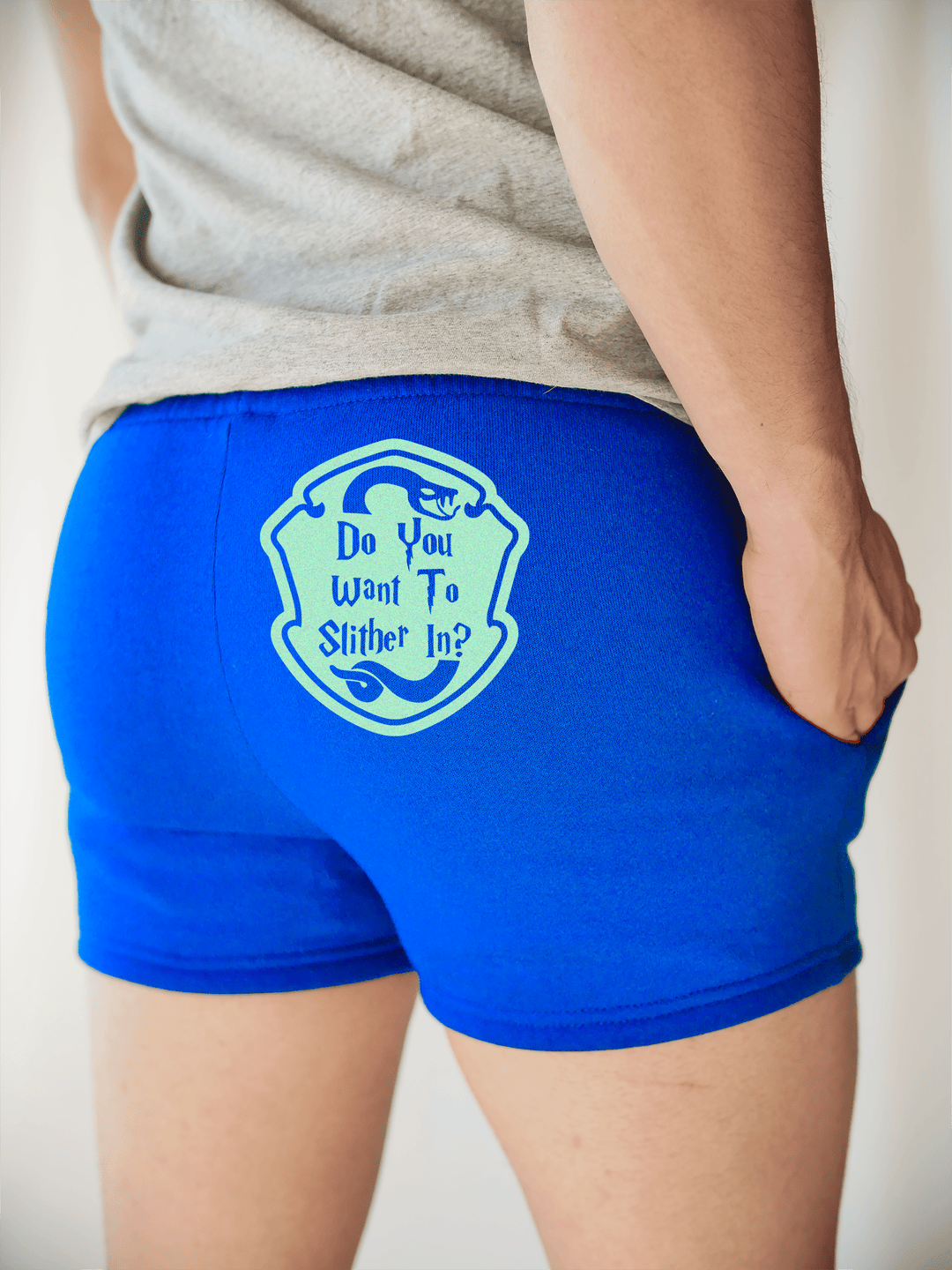 PixelThat Shorts S / Sapphire / Back Do You Want To Slither In? v2