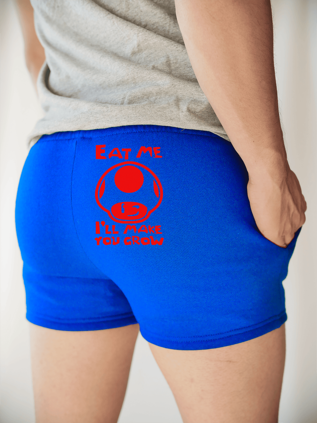 PixelThat Shorts S / Sapphire / Back Red Mushroom Sweatshorts v2