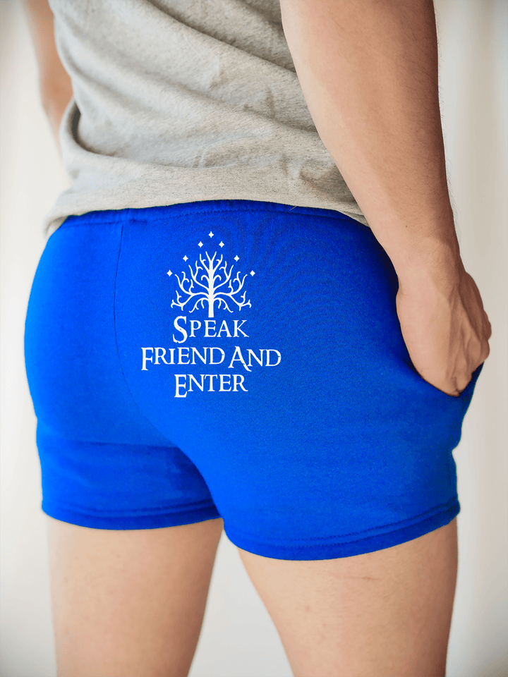 PixelThat Shorts S / Sapphire / Back Speak Friend And Enter v2