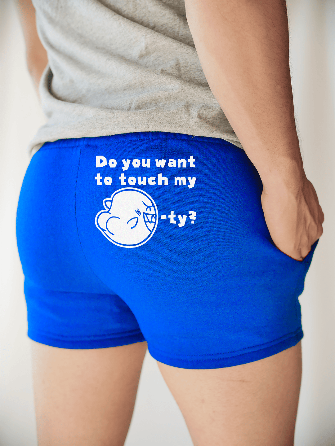 PixelThat Shorts S / Sapphire / Back Touch my Boo-ty Sweatshorts v2