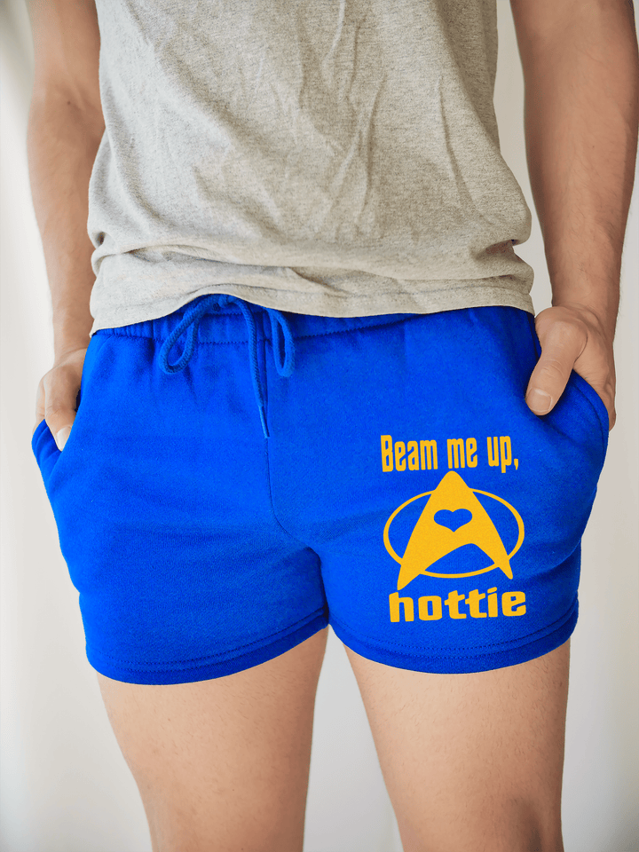 PixelThat Shorts S / Sapphire / Front Beam Me Up Hottie Sweatshorts v2