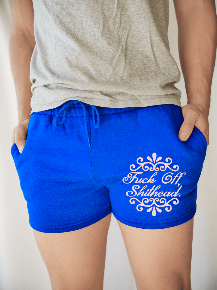 PixelThat Shorts S / Sapphire / Front F**k Off Sh*thead Sweatshorts v2