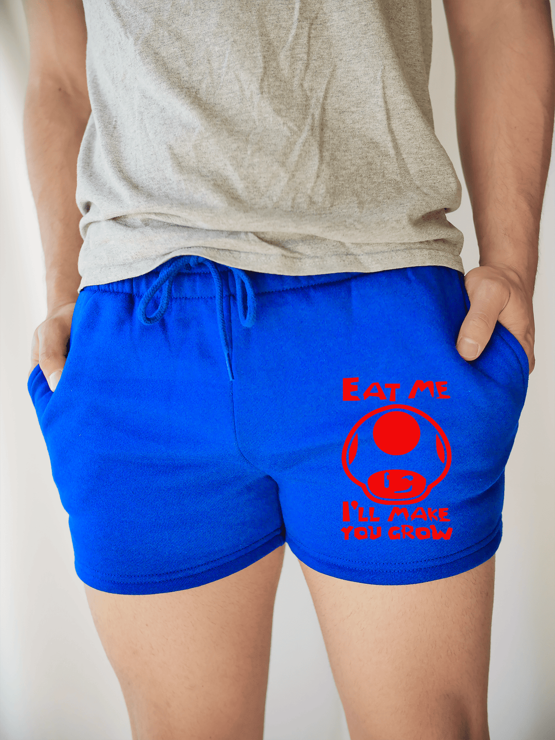 PixelThat Shorts S / Sapphire / Front Red Mushroom Sweatshorts v2