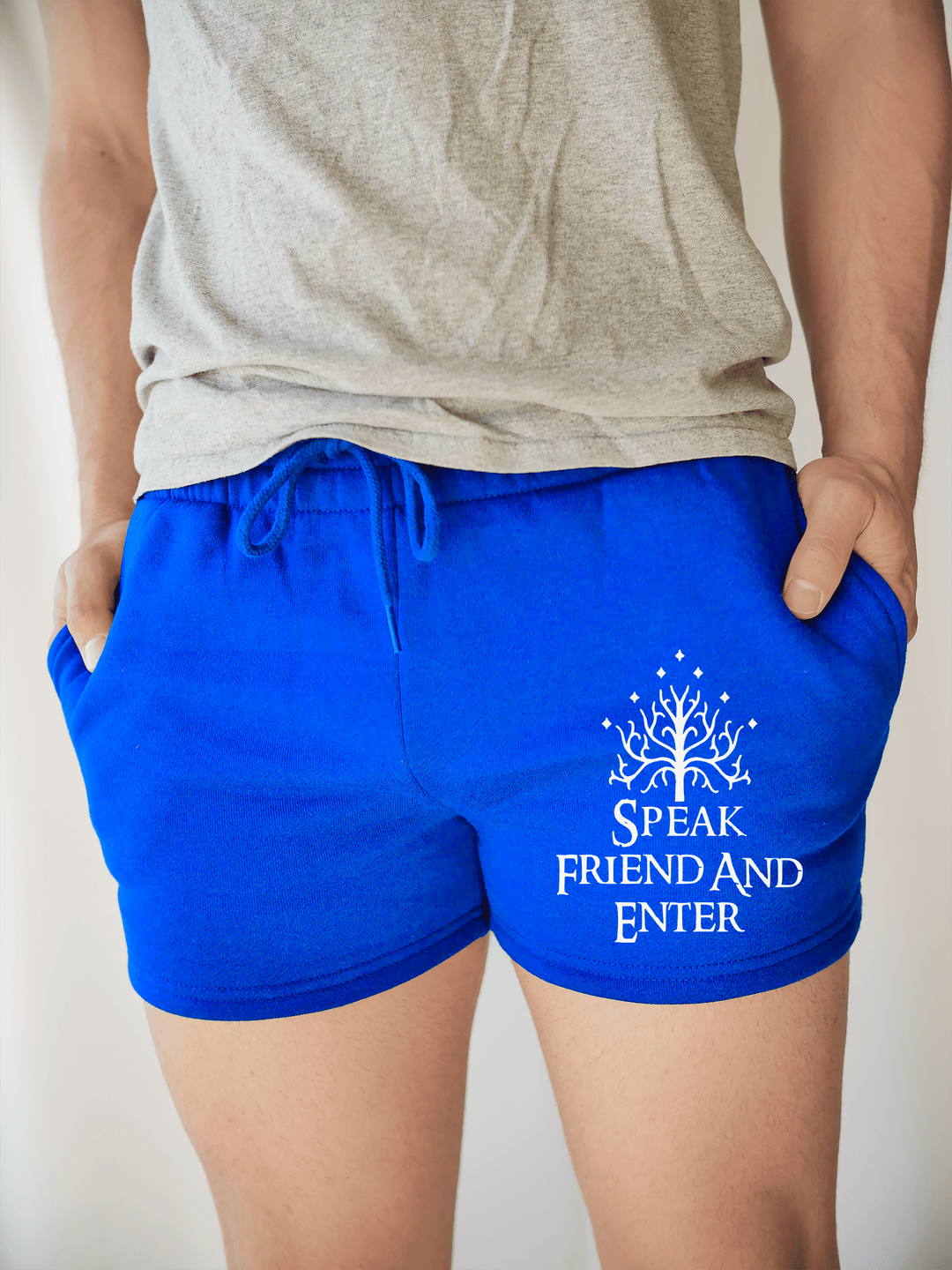PixelThat Shorts S / Sapphire / Front Speak Friend And Enter v2