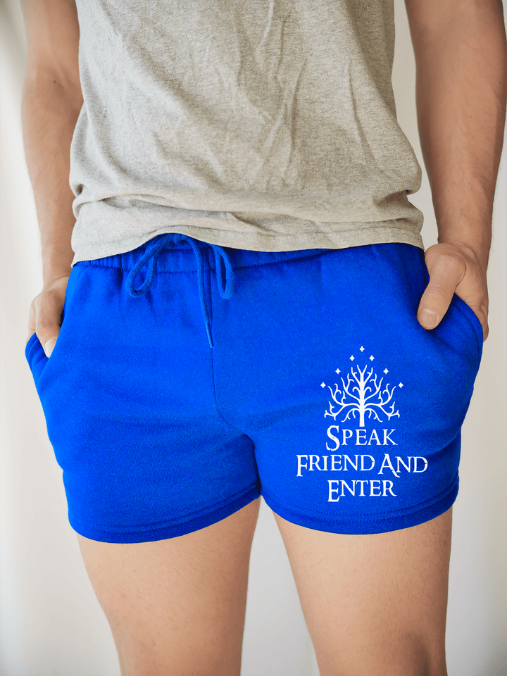 PixelThat Shorts S / Sapphire / Front Speak Friend And Enter v2