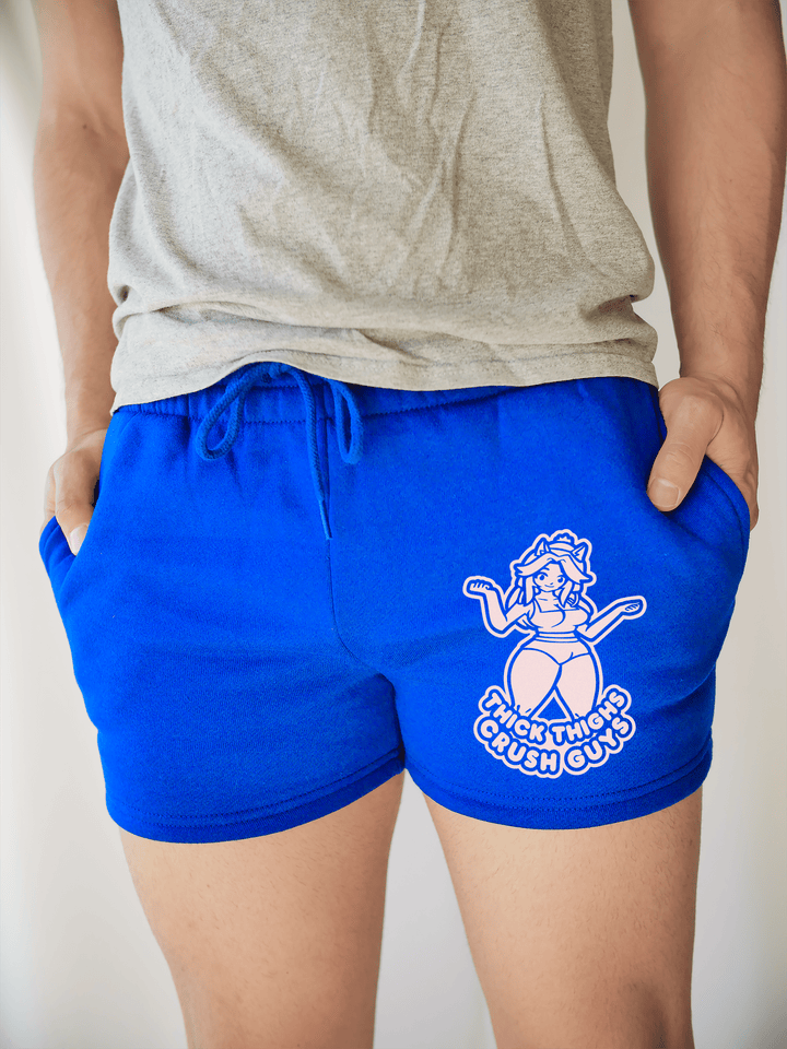 PixelThat Shorts S / Sapphire / Front Thick Thighs Crush Guys Sweatshorts v2