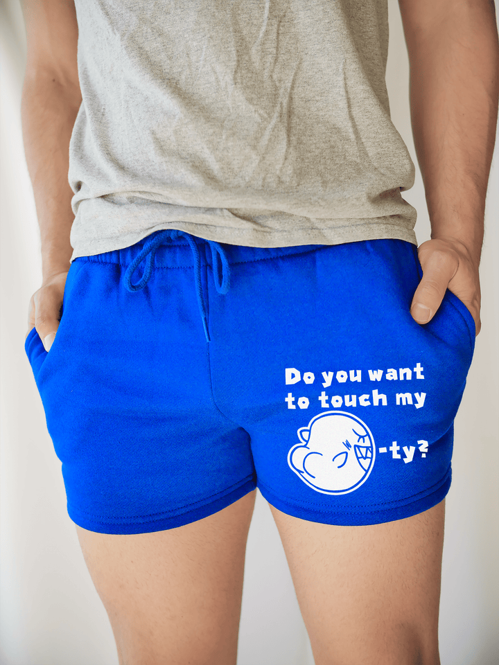 PixelThat Shorts S / Sapphire / Front Touch my Boo-ty Sweatshorts v2