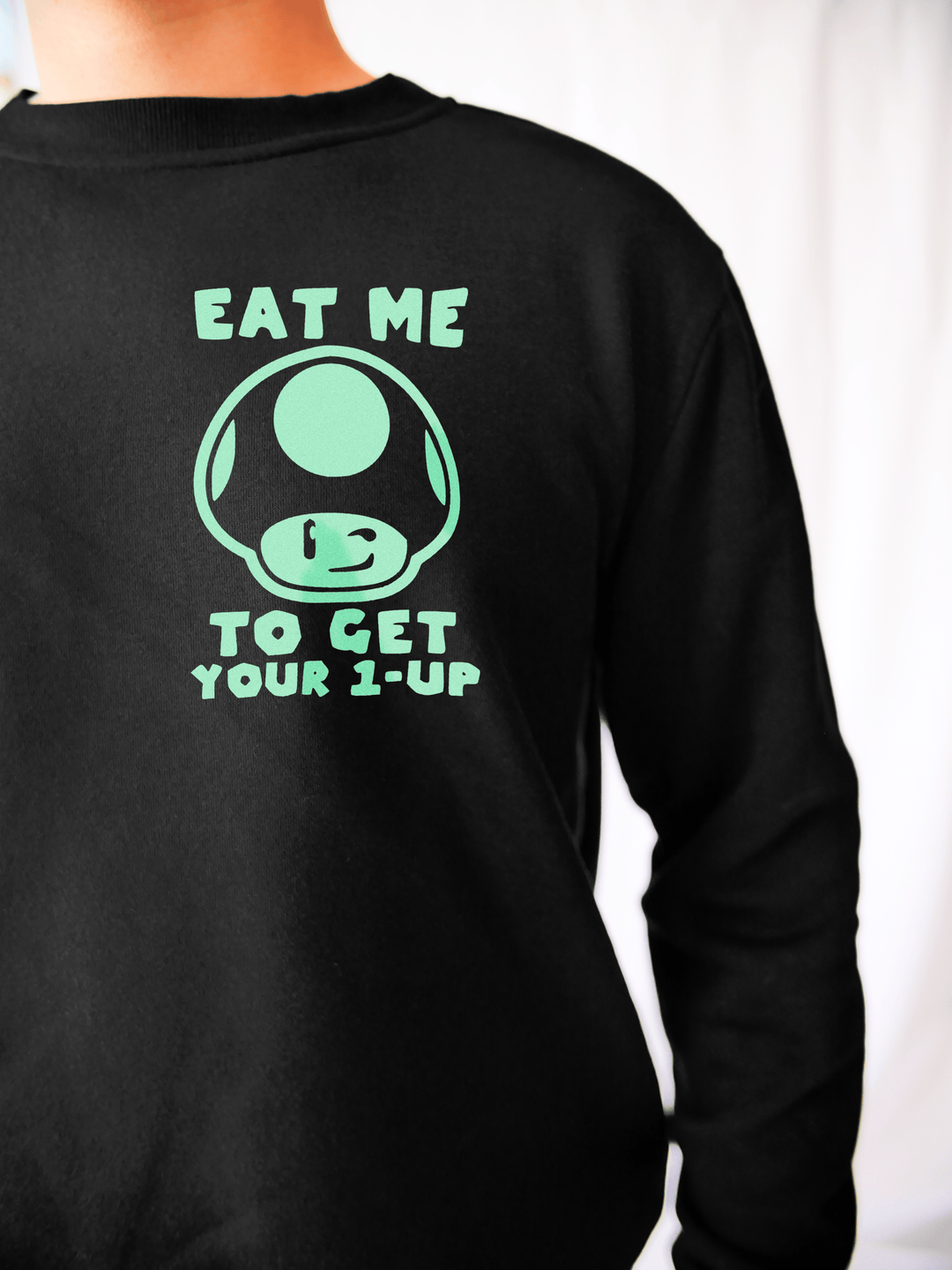 PixelThat Sweater Green Mushroom Crewneck