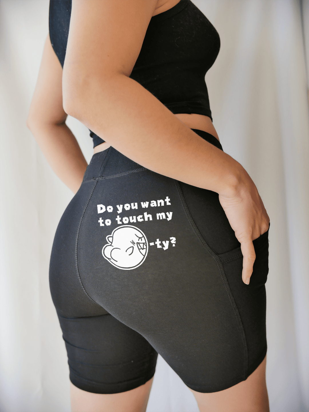 PixelThat Biker Shorts Do You Want To Touch My Boo-ty? Biker Shorts