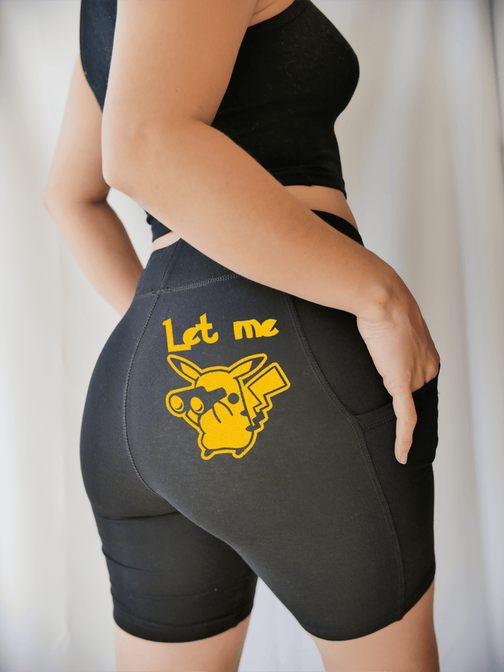 PixelThat Biker Shorts Let Me Peek-At-Chu Biker Shorts