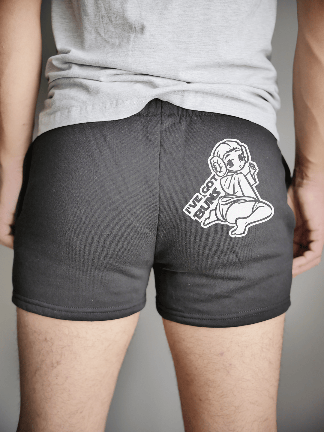 PixelThat Punderwear Shorts Black / S / Back I've Got Buns Men's Gym Shorts