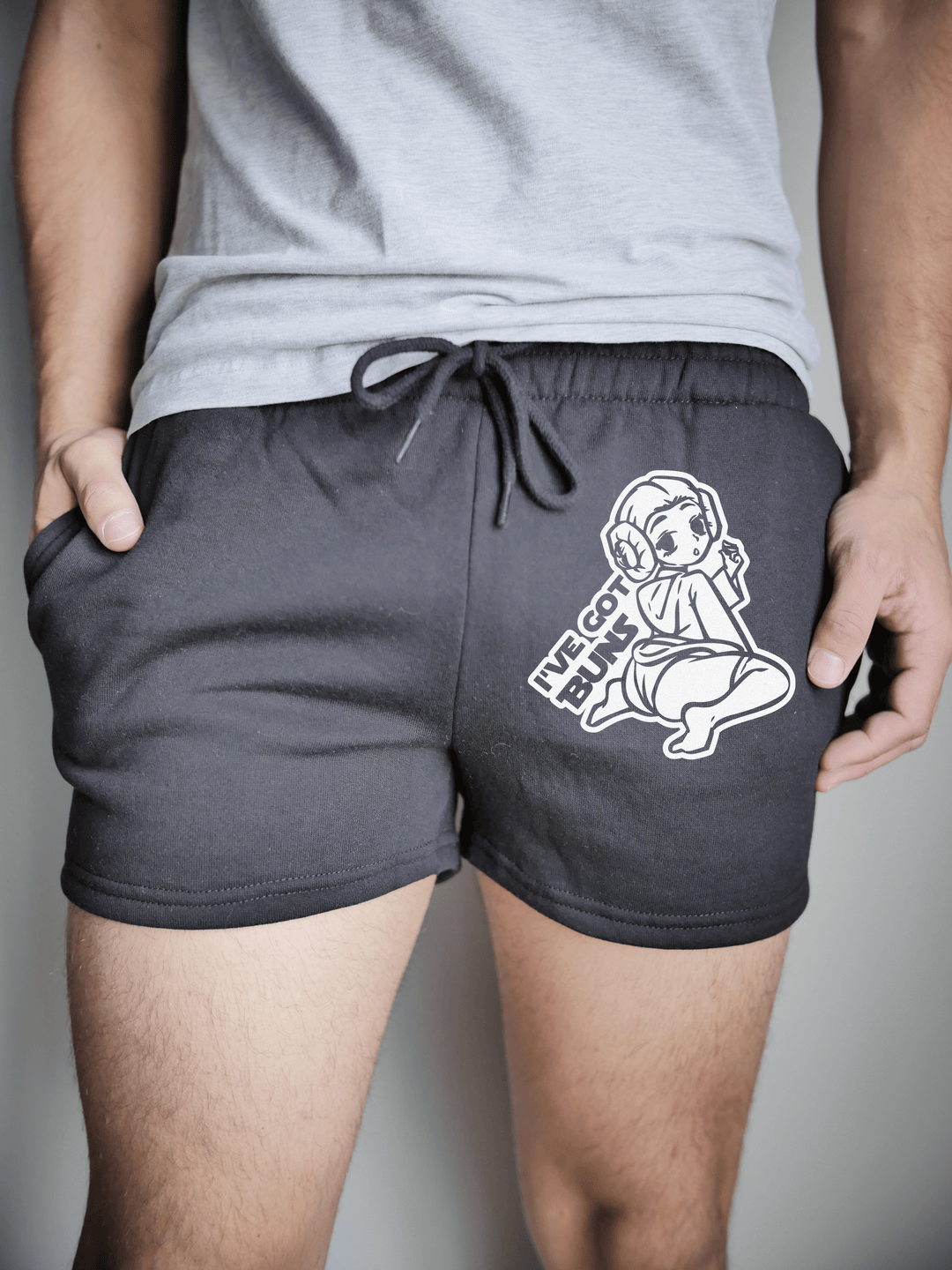 PixelThat Punderwear Shorts Black / S / Front I've Got Buns Men's Gym Shorts