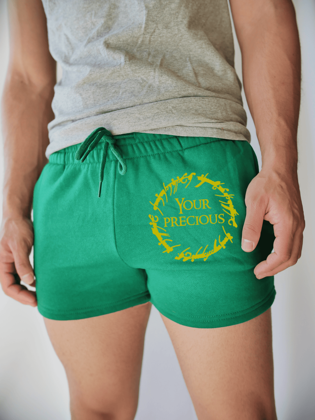 PixelThat Punderwear Shorts Kelly Green / S / Front Your Precious Men's Gym Shorts