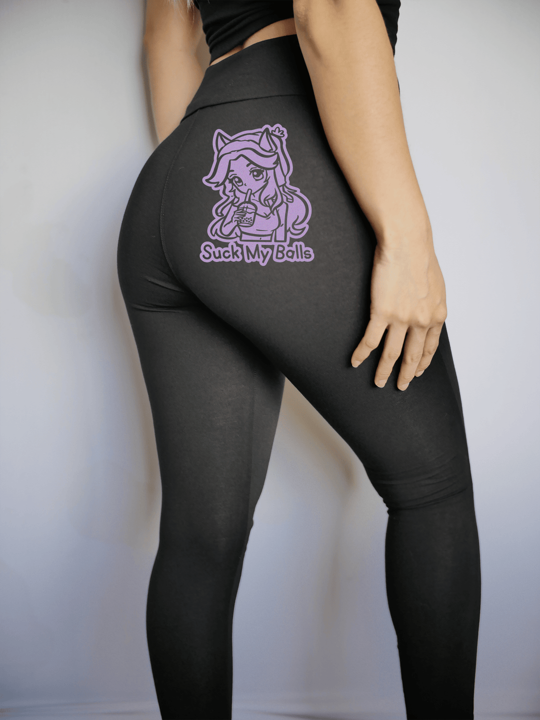PixelThat Punderwear Yoga Pants Suck My Balls Yoga Pants